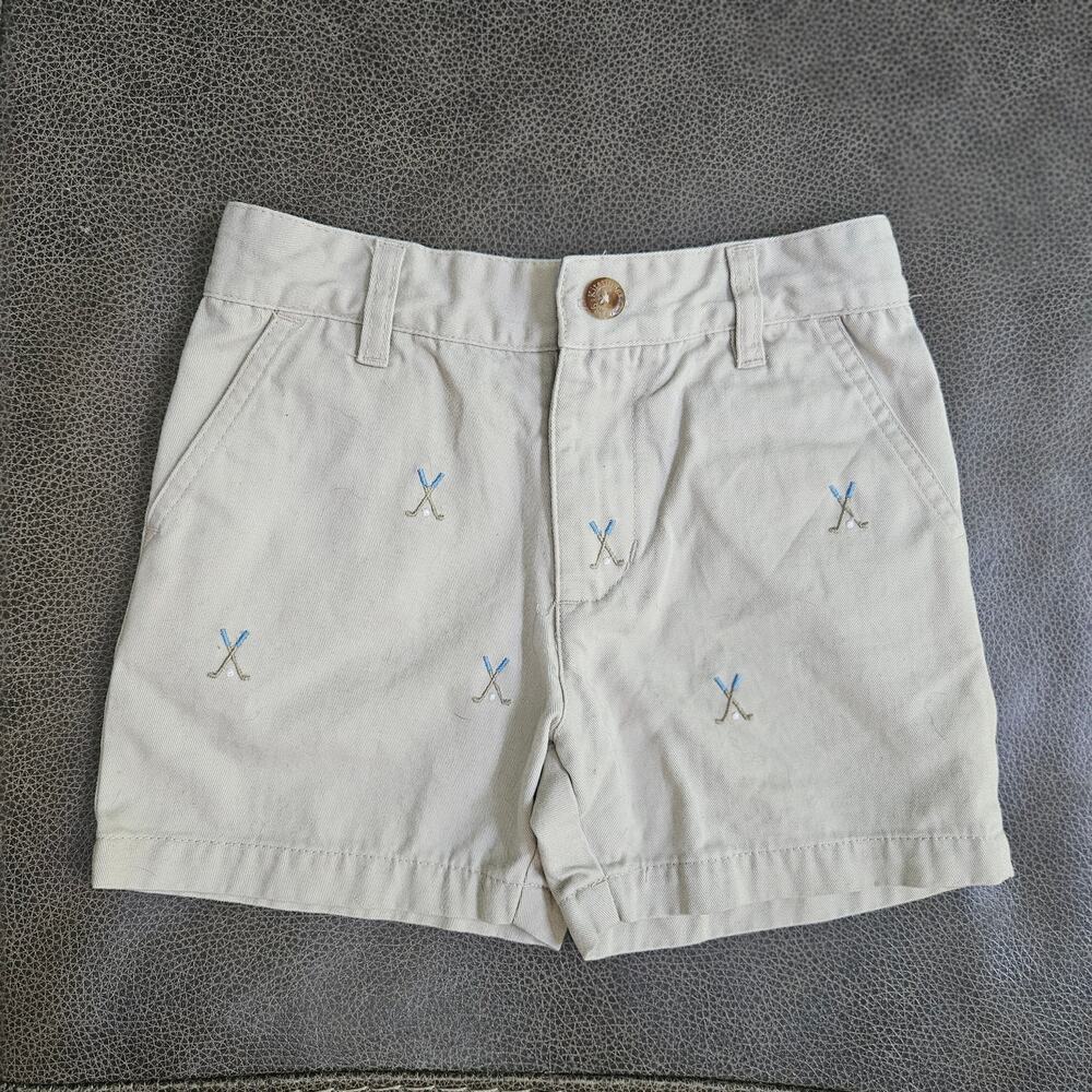Kitestrings by Hartstrings Boys Khaki Golf Club Embroidered Chino Shorts Size 2T
